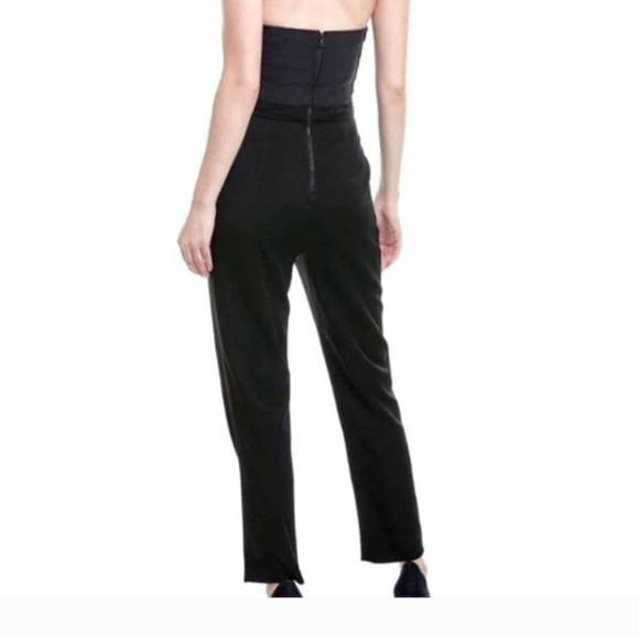 Alice + Olivia Black Strapless Jeri Sequin Crop Jumpsuit. Womens size M 8/10 - Picture 9 of 11